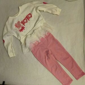 Peppa Pig Cream and Pink Leggings Set